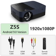 빔프로젝터 스마트빔 회의 캠핑 가정 이동식tv 레이저빔 aun z5s full hd 1080p led 극장 android 9 tv 1920x1080p mini beamer 4k, 1080p-z5s-안드로이드