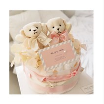 주식회사 앙앙 쌍둥이선물 우리는쌍둥이 1단 기저귀케익, 백일선물