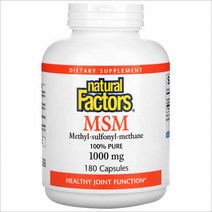 Natural Factors MSM MethylSulfonylMethane 1000 mg 180 Capsules, One Color, One Size