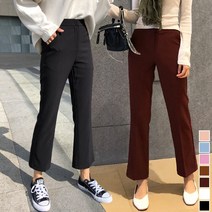 바잉몰 여성용 올데이AB 스판 세미 부츠컷 슬랙스