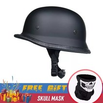 유니섹스 레트로 하프 오토바이 헬멧 매트 블랙 독일어 하프 페이스 헬멧 헬맷 크루저 바이커 mlxl casque moto, XL, W 블랙