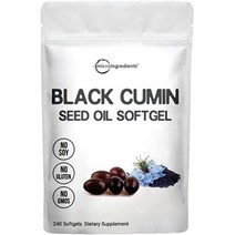 Black Seed Oil 1000 mg 240 Counts Immune System Booster Cold-Pressed Nigella Sativa from Egypt, One Color, One Size