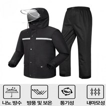 배달 비옷 상하의세트 등산 낚시 우비 완벽방수 스카이블루, 레드