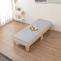 굿모닝침대 ㅇ편백나무원목 무헤드 통마루 침대 단면매트리스포함 멀티싱글 미니싱글, 침대높이-300