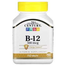 21st Century B-12 500mcg 110정, 1000mcg