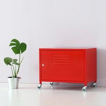 마켓비 MKB 캐비넷 이동형 1칸 수납장 600400, 레드