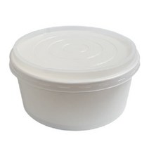 생활을그리다 무인쇄 종이용기 1350ml 용기 + 뚜껑 세트, 50세트