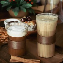 이든 우드홀더 내열유리컵 아이스아메리카노 잔 컵 냉커피잔, 우드 홀더 미포함, 이든 내열유리컵 450ml