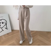 텐딘 스판 밴딩 와이드 핀턱 슬랙스 팬츠