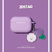 다소미얼 May.05 226번 상큼 에어팟 스프로 케이스 실리콘 에어팟 커버 퓨어 칼라 적용 애플 무선 블루투스 이어폰2 심플 프로 3세대 아이팟 케이스 소프트걸 심경 커플Z, 3_Pro 3 세대 전용 스 모 크 퍼 플 [단색 실리