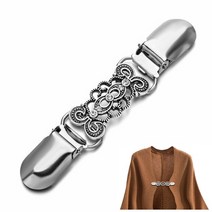 재봉 새겨진 꽃 카디건 클립 걸쇠 핀 스웨터 숄 키퍼 칼라 오리 입 홀더 버튼 가터 액세서리, 08 8cm x1.5cm