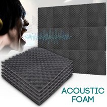 50x50x1.5cm 방음 어쿠스틱 폼 처리 흡음 면소음 스펀지 우수한 차음성, 노란색 300x300x30mm