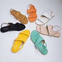 여름 발 편한 캐주얼 밴딩 스트랩 샌들 2cm 여자 영에이지 발볼넓은 스트립 샌달