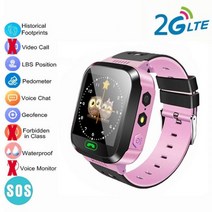 4G 스마트 워치 어린이 SOS GPS LBS 와이파이 위치 HD 카메라 SIM 카드 전화 Smartwatch IOS 안드로이드, 2g Pink