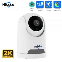 홈캠 가정용cctv 베이비캠 펫캠Hiseeu-IP 카메라 2K 4mp 와이파이 2 웨이 오디오 스마트 홈 AI 추적 비디오 감시 보안 카메라, 1080P 카드 없음_중국