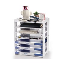 책상용 Oklen 7 Tier 오피스 파일 정리기 종이 문서 보관함 메일 편지 트레이 정리기 A4 용지용 플라스틱 파일 랙 잡지 영수증 사무용품 화이트