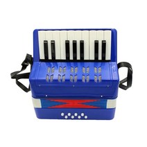 아코디언포겟 아코디언가방 17 키 8 베이스 초보자 어린이 계몽 아코디언 악기 교육 (6 색 옵션), 02 Blue