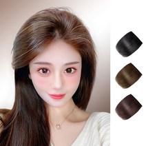 키라비 사이드뱅 앞머리 헤어피스 100% 인모 수제 똑딱이 붙임머리 HP101, HPS101-헤어피스10cm-B(다크브라운8x10), 10개