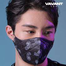 [건영 마스크] 바반트 새부리 패션 마스크 대형 20매, 페이즐리 블랙