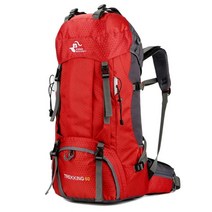 2022 새로운 60L 야외 배낭 캠핑 등산 가방 방수 등산 하이킹 배낭 몰리 스포츠 가방 등산 배낭, 02 붉은 색