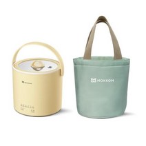 멀티쿠커 800ml 전기 스튜 냄비 밥솥 요리 슬로우 쿠커 건강 보존 가열 컵 멀티 죽 수프, yellow with bag+AU