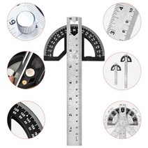 2023 2inMagnetic traight Angle Meauring ler Woodworking cribe DetAC 교류hable Gauge Double cale Free, 01 300mm ABS  Metal
