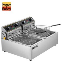 업소용 튀김기 가정용 전기 타이머 핫도그 치킨 돈까스 2구, 프리미엄 타이머, 10리터 2구