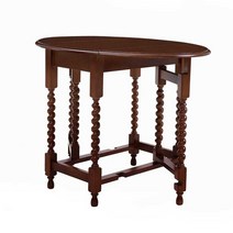 게이트렉 좌식테이블 확장형 원형 원목 탁자 반타원, 브라운(사이즈사진참조)