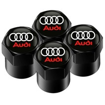 야광 타이어 밸브 캡 뚜껑 4pcs 도난 방지 자동차 휠 audi tt a1 a2 a3 a4 a5 a6 a7 a8 q5 q7 용 볼트 인, 검은색