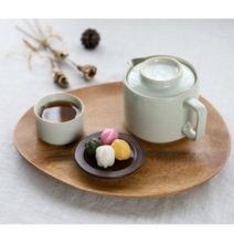 예쁜 다기 다도 세트 집들이 부모님 선물 커플 보이차 다구 다관 찻잔 세트 도자기 옳음 다기 세트 6P, 화이트