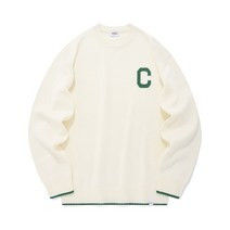 C 로고 크루넥 니트 아이보리