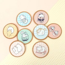 [아이러브캐릭터] 몰랑 코르크 컵받침캐주얼 민트핑크, 색상