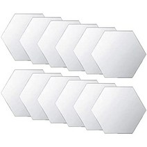 K-블랙우드 12개 동식 아크릴 거울 설정 벽 스티커 데칼 홈 거실 침실 장식 실버 (80x70x40mm), 12