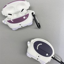 와이케이 에어팟 프로 우주인 캐릭터 실리콘 커플 케이스+카라비너, 블루, 에어팟1/2