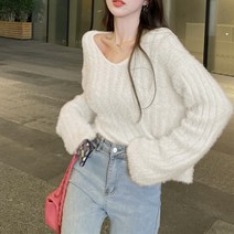 당일배송 파스텔컬러 앙고라 골지니트 루즈핏 크롭티셔츠 아이보리 베이비핑크 인디그레이 블랙