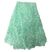 Aisunne 3D 플라워 아프리카 레이스 패브릭 5 야드 나이지리아 프랑스 패브릭과 패션 자수 구슬 장식 꽃 웨딩 파티 드레스 498646