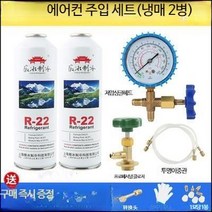 가정용 에어컨 냉매 세트 자가 충전 가스 R22, 주입도구세트+R22냉매2병+선물, 단일사이즈, 단일사이즈