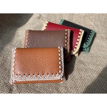 메이플라이크 가죽 코바늘 카드지갑 뜨기 만들기 핸드메이드 카드홀더 diy 패키지, 카멜, 애플 베이지