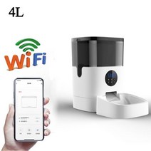 강아지 자동급식기 공급기 자율급식 반려견 사료 배식기 고양이 급여기 자율배식, 4L WIFI No camera_Korea Adapte