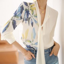 [플로레센스]로랑쉬폰빅리본블라우스