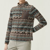 올리비아로렌 노르딕 패턴 후리스 자켓 VVB CLXW9361 BR