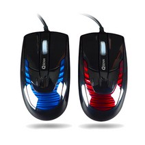 [큐센] 고감도 게이밍 마우스 M5200 (1000DPI / 양손잡이설계), 색상:레드, 상세 설명 참조
