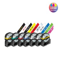 EPSON 엡손 호환 라벨테이프 6mm 9mm 12mm 18mm 24mm 라벨프린터기 테이프, 18mm 흰색바탕/검정글씨-SS18KW