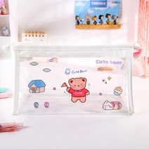 만화 투명 필통 여학생 대용량 수납가방