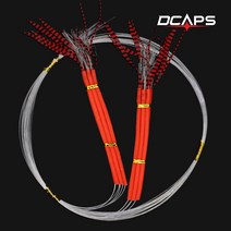 디캡스 15cm 장축광 틴셀 롱스커트 오렌지튜브 레드줄무늬 갈치바늘 12본 갈치낚시 갈치채비 갈치기둥줄, 뉴_야광_화이트줄무늬