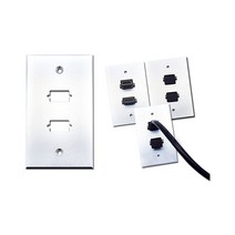 신길전자 벽면 HDMI 2포트 알루미늄 판넬 월플레이트 인테리어콘센트, 일자형