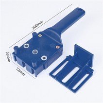 휴대용 드릴 가이드 구멍 톱 도구 목공 장부촉 지그 비트 로케이터 스트레이트 홀, 02 Blue 1pc