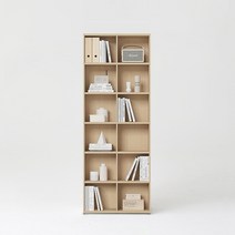 한샘 티오 격자책장 6단 80cm (컬러 택1), 화이트/내추럴오크(C)