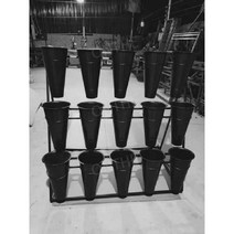 꽃다발 디스플레이 랙 홀더 이동식 버킷 꽃집 스탠드 선반 진열대 철제 발코니 정리대 화분대, 5 3 layers and  15pots