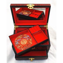 붉은 함포장 결혼 현금예단함 예단봉투 현금예단 혼례 봉채비 함 약혼 결혼 칠기 상자, Q